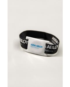 Pulsera tela elástica tag pvc flexible UL EV1