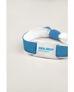 Pulsera TELA elástica tag pvc flexible nudo  UL EV1